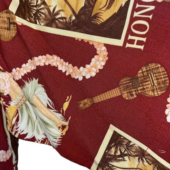Reyn Spooner Mens Shirt Red Size Small Vintage Honolulu Hula Pineapple Print - Picture 7 of 9